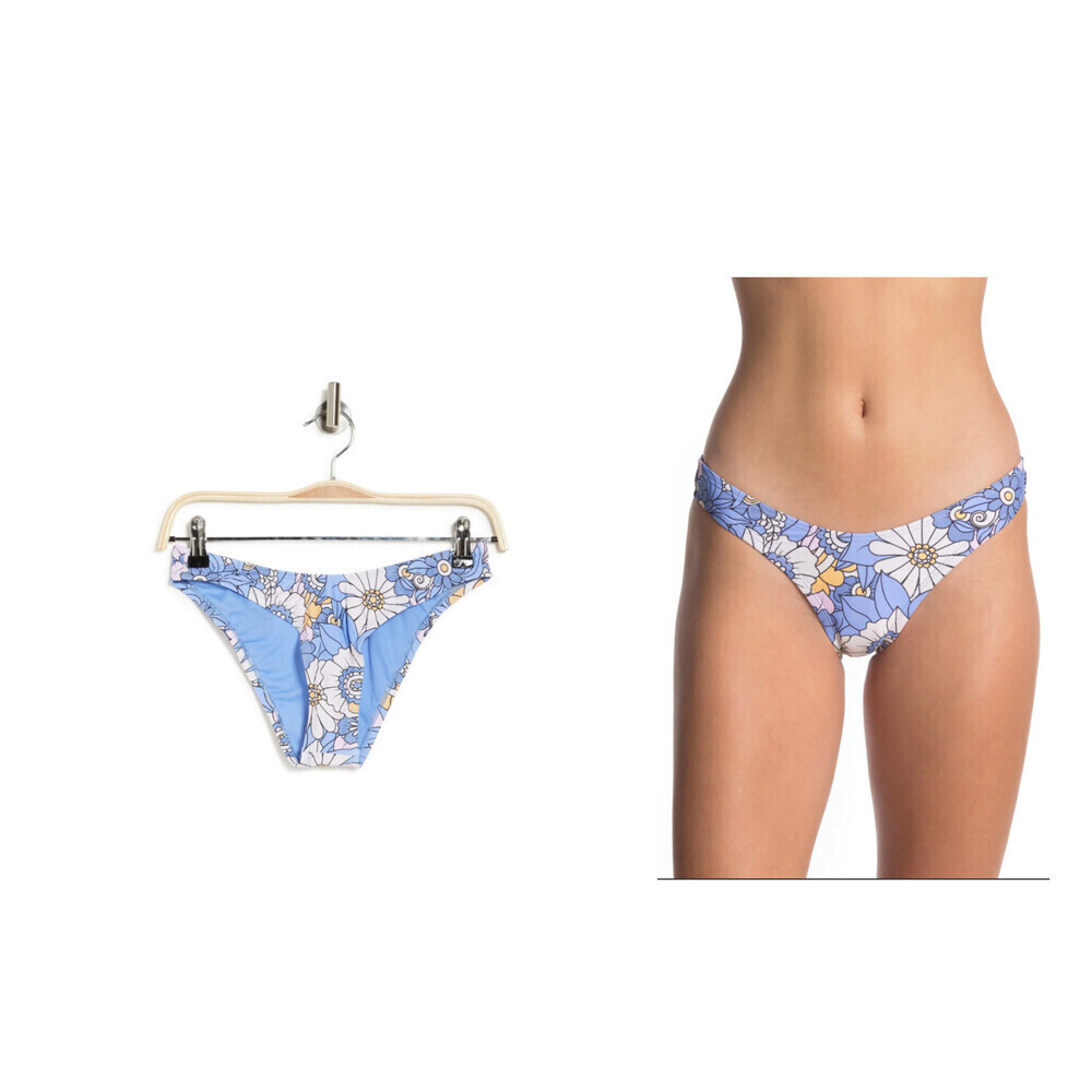 VYB Groovy Scoop Cinched Floral Print Bikini Bottoms Size M